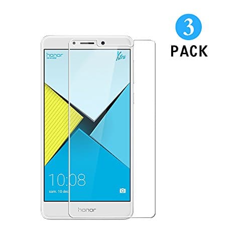 WEOFUN [3 Pack] HUAWEI Honor 6X Screen Protector, Tempered glass Screen Protector for HUAWEI Honor 6X Glass Protector Film 5.5 inch- Transparent (0.33mm, Ultra Clear)