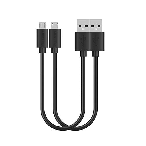BestSounds Usb Cable, [Pack of 2pcs] 1ft/0.3m Extremely Short USB Charging Cable for Android, Samsung Galaxy, HTC, Nokia, Huawei, Sony and Other Tablet Smartphone (2pack 1ft/0.3m, Black)