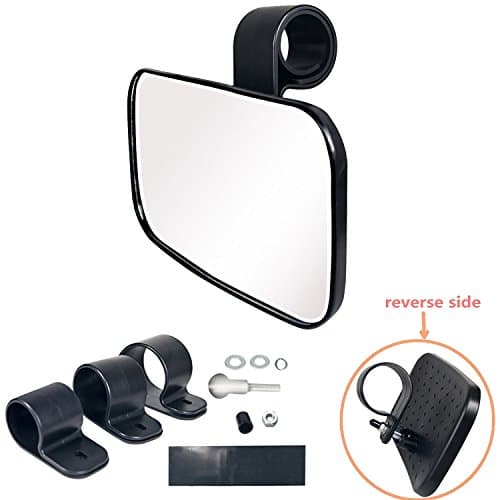 1 Pcs UTV Clear Rear View Center Mirror High Impact ABS Housing and Multi Clamps with Shatter-Proof Tempered Glass Mirror