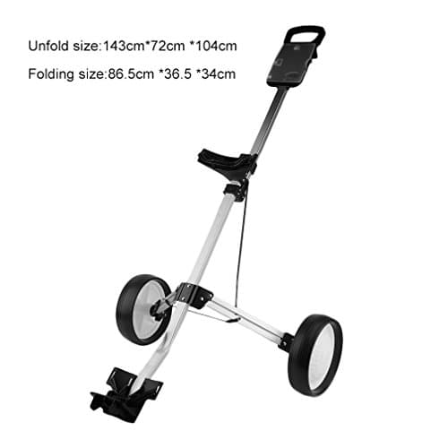 Compact Lightweight Aluminum 2 Wheels Pull Cart Golf Trolley Car Foldable Trolley Push Pull Cart Trolley