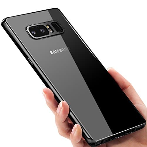 Samsung Galaxy Note 8 Case – Samione Scratch Resistant Plating TPU Case for Galaxy Note 8 Bumper Cover Silicone Case Crystal Case Transparent TPU Case for Samsung Galaxy Note8 (Black)