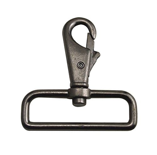 Ruihai Gun Color 2" Inside Diameter D Ring large Shrimp Head Lobster Clasps Swivel Snap Hooks Pack of 6