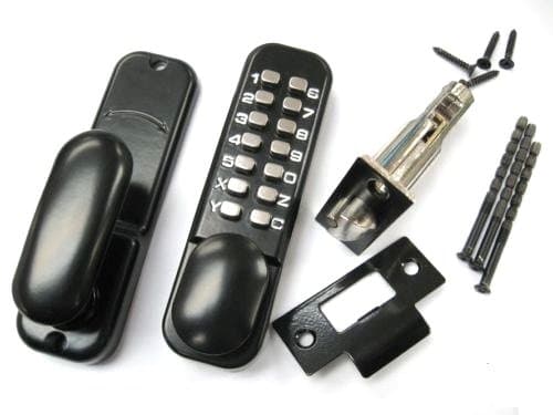 Digital Push Button Door Lock With Holdback - Black