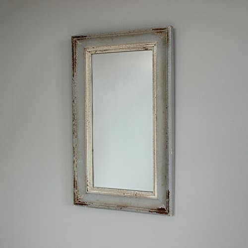 Rustic Vintage Style French Grey Distressed Wall Mirror