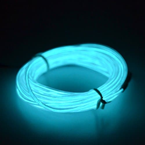 SZFC EL Wire 5M(16.4ft) Neon Lights Glowing Strobing Super Bright Battery Operated Rope for Cosplay Dress Festival Halloween Christmas Party Decoration(Sky Blue)