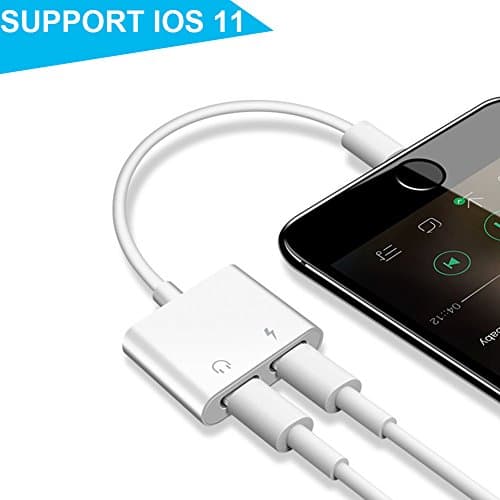 Audio &amp; Charge Headphone Adapter for iPhone 7/7 Plus iPhone 8/8 Plus iPhone X/10 /iPad/ iPod . Lightning Jack Audio Earphone/Headset Adaptor and Charge Splitter Converter. Connector Lightning Cable [Audio+Charge+Music Control+Phone Call] (Support for iOS 11 System or Later)