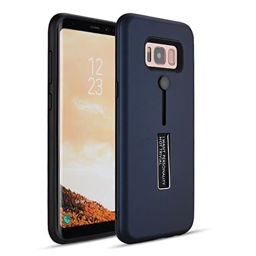 Guppy Ring Holder Kickstand PC TPU Dual Layer Case For Samsung Galaxy S8,S8 Plus Hard Back Protection Cover with Shock Absorbing TPU Inner Layer Hybrid Bumper Stand (Samsung Galaxy S8 Plus, Blue)