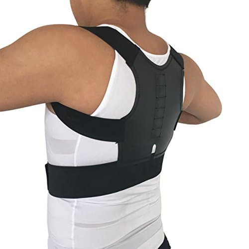 Magnetic Posture Corrector,Back And Shoulder Brace, Back Lumbar Therapy With Shoulder Support and Belt Brace [Black]