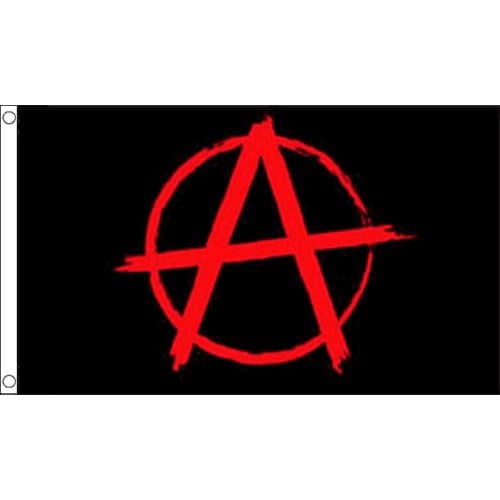 Anarchy Black Flag With Red Symbol Small Flag 3Ft X 2Ft Sex Pistols Chaos