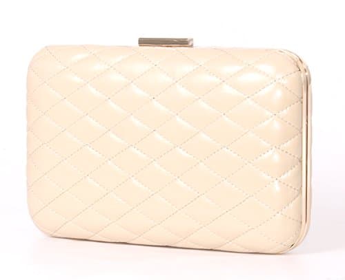 Beautiful Quilted Structured Evening and Day bag/ Mini I-Pad Case (Apricot)
