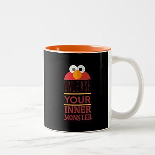 Elmo Inner Monster Mug, Orange Two-Tone Mug 11 oz