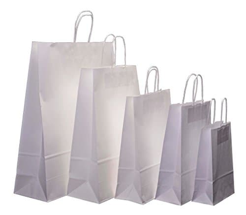 150 x Extra Large White Kraft Twisted Handle Paper Carrier Bags (Extra Large - 440x140x500mm)