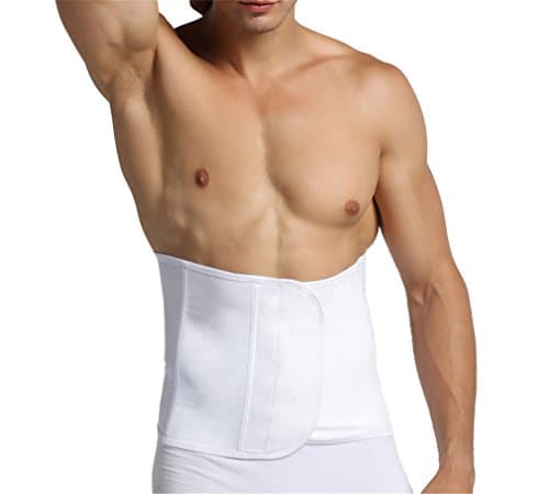 Men's Adjustable Workout Waist Trimmer Support Lower Back &amp; Lumbar Slimming Belt (X-Large, White)