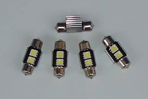 5x LED Bulb 31mm (d6.3) White Interior Lighting for Boat Camping
