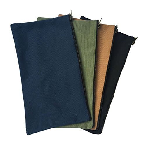 （4pcs）Small Multipurpose Household Tool Pouch，Waxed Canvas Zipper Tool Bags-Four colors-Freesize …