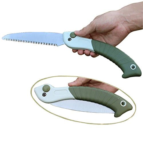Premium Folding Hand Saw – Best Tool For Garden, Tree Pruning, Camping Hunting Survival Gear – Rugged Durable Trimmer – Comfort Soft Grip - Wood Cutting Pruning Saw(Length 38Cm)