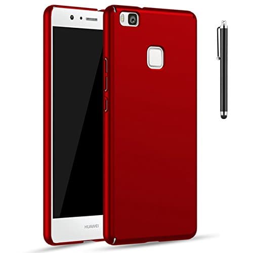 Huawei P9 Lite Case, Moonmini [Ultra Slim][Smooth Grip][Full Protection] Premium PC Protective Hard Bumper Back Case Cover for Huawei P9 Lite (Huawei P9 Lite, Red)