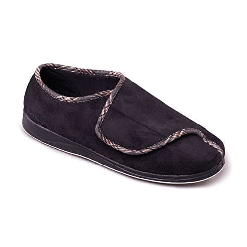 Padders Men's Plus Microsuede Slipper 'Chris' | Plus+ Range For Extra Width &amp; Comfort | Wide G Fit | 20mm Heel | Free Footcare UK Shoe Horn