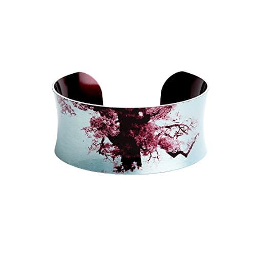 Handmade Cuff Bracelet - Ancient Oak Tree Duck Egg Blue - Aluminium Bohemian Jewellery - CB07