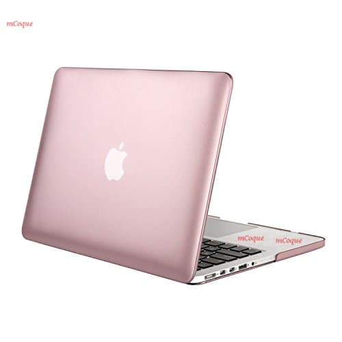 mCoque matt hard case for Macbook Pro 13" with Retina Display (Model A1502 / A1425 without DVD player) - Rose Gold (With a FREE Europe version transparent keyboard skin)