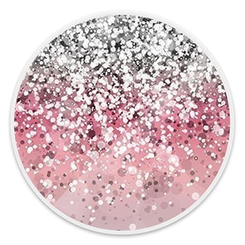 Collapsible Multi Function Cell Phone Holder. Expanding Pop Stand and Grip Socket Mount Holder for Smartphones, iPhone and Tablets-Silver Pink Glitter White