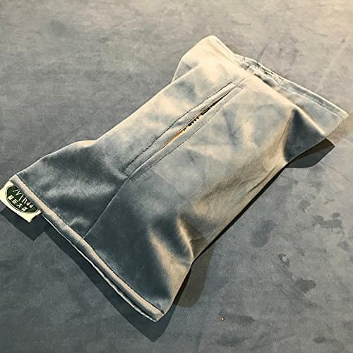 TISZJHU Tissue Pumping Velvet Solid Color Tissue Box Plain Tissue Bag Soft Decorative Package,Gray blue