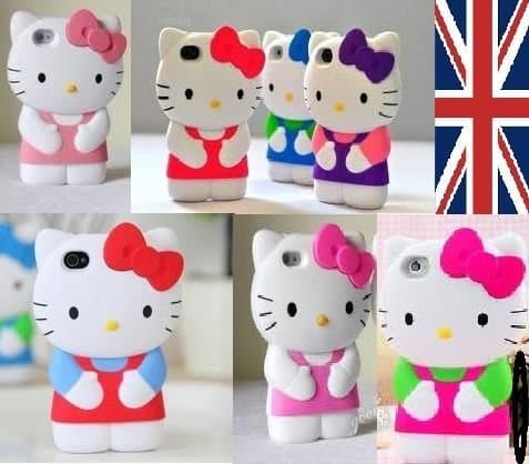 MOBI Accessories Cute Hello Kitty 3D Hard Back Case Cover Skin For Iphone 4 4G 4S Purple