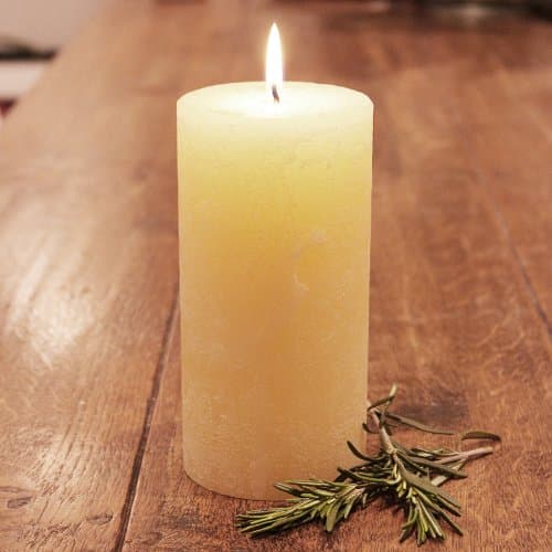 St Eval Rustic Pillar Candle 3x6 inch. BAY &amp; ROSEMARY. An exclusive pour for Casa Candles Of Our Best Selling Scent.