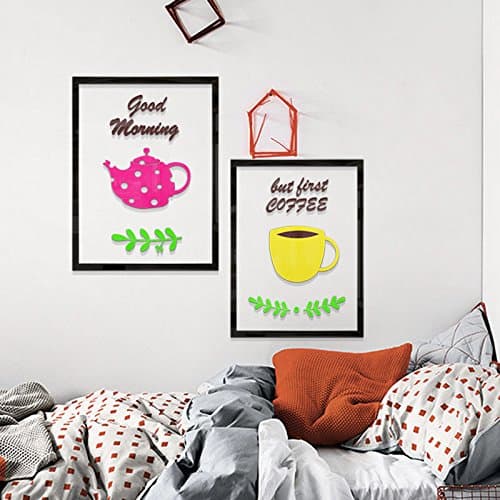 Teapot Cup 3D Acrylic Restaurant Background Wall Sticker , mid , cup