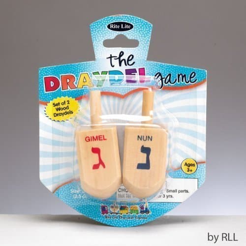 2 Large Wooden Dreidels by Rite Lite