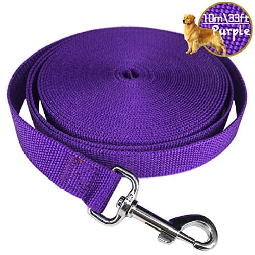 iNeith Dog Leads Training Leash for Camping Tracking Training Obedience Backyard Play 10m 33ft Long Nylon (Purple)