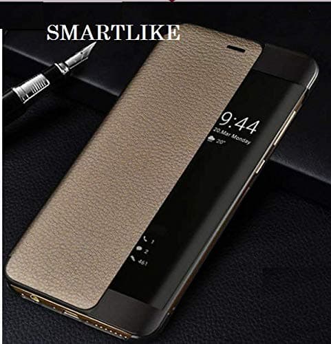 SmartLike Double Window Leather Flip Cover for Huawei Nova 3 i - Gold