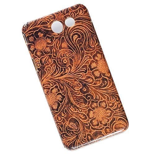 Slim Case for Samsung Galaxy J3 (2017 USA Version - J327), Emerge, Eclipse, Prime. Tooled Leather Look.