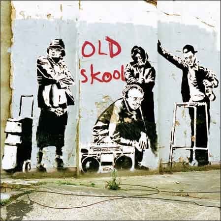 Banksy Blank Greeting Card - Old Skool