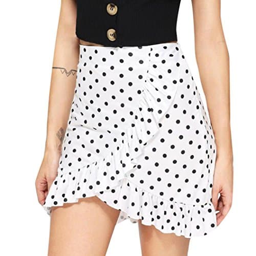 Women Blue Denim Jeans Solid Casual Hole Summer Button Short Mini Skirt (M, A)