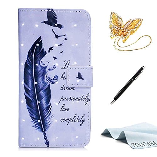 TOUCASA® Huawei P8 Lite 2017 case,Huawei P8 Lite 2017 case,Leather Wallet Magnetic Case Card Slots Cash Holder Kickstand pu Flip Book Case with [3D Bling Glitter Smooth Surface][Cute Animal Unicorn Butterfly Owl] Design for Huawei P8 Lite 2017 + Free Touch Stylus Pen &amp; Dust Plug-Feather Pen