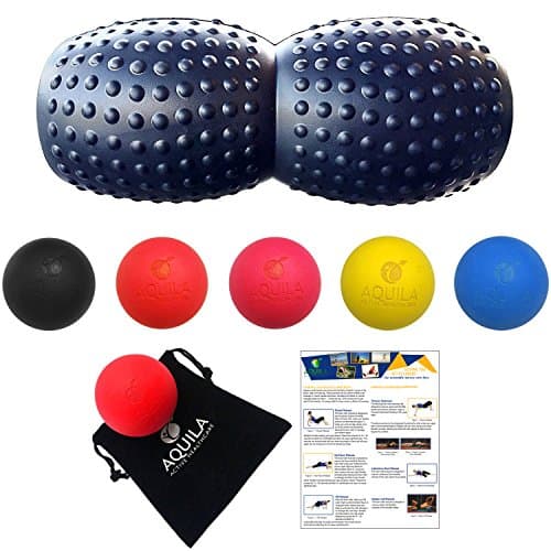 Foam Roller with Massage Ball - Peanut Shaped Designed by Specialist Physiotherapist for a Professional Massage | Ideal for Sports, Trigger Point, Deep Tissue, Reflexology, and Stress Relief (Red)