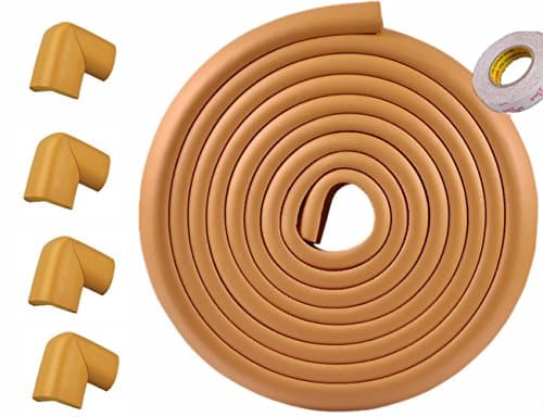 Refosian Safe Edge and Corner Cushion -17.8 ft [16.4 ft Edge + 4 Corners] Child Safety Home Safety Furniture Bumper and Table Edge Corner Protector