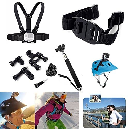 Action Camera Accessories Kit Helmet Strap Chest mount Harness Bicycle Handlebar Monopod For GoPro &amp; Xiaoyi SJ Sport Cameras