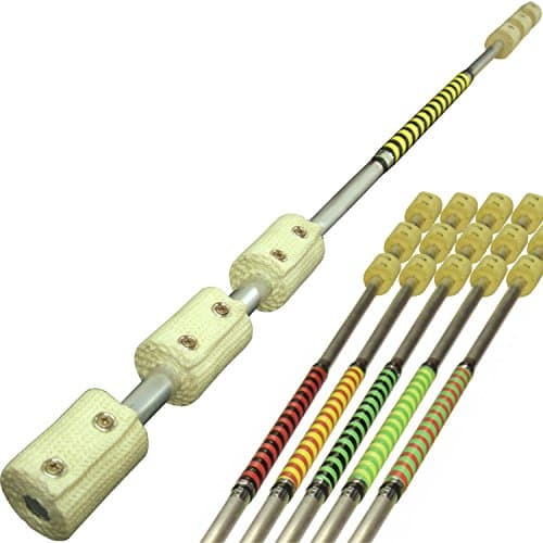 Jac Products 65mm Triple Wick Fire Staff (Various Sizes Available) … (Yellow/Black, 1.4m)