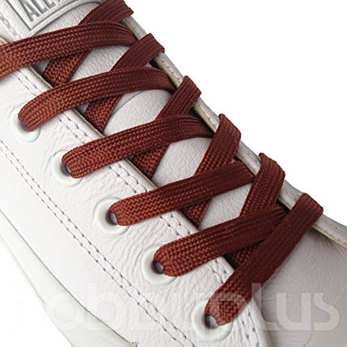 Hobby Plus Flat or Round Shoe Laces Boot Shoelaces: 75, 90, 110, 130, 150, 180cm Long. UK SELLER (130cm, Brown (Flat))