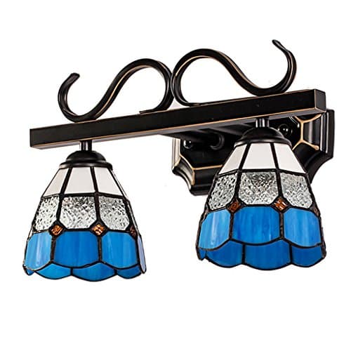 ZCJB Bathroom mirror lights Mediterranean Mirror Front Light Simple Led Mirror Lights European Style Lamps Make-up Lighting ( Color : Double head-B )