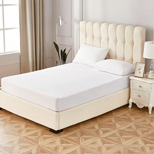 LOVE YANQI Deep Package High Elastic Non Iron Bed Fitted Sheet (King, White) Extent to 18inches Wrinkle, Fade, Stain - Abrasion Resistant