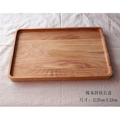 Bezigeorey Oak Splice Tray Rectangular Pizza Kung Fu Tea Tray,(Boutique) Rectangular Splicing (35Cmx23Cm