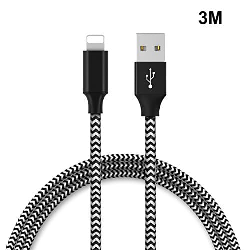 iPhone Charger USB to Lightning Cable 3M/10ft QGhappy [Apple MFi Certified]，Faster charge, more durable quality high-level Nylon Braided cable for Apple iPhone X / 8 / 8 Plus / 7 / 7 Plus / 6S / 6S Plus / 5 / 5S / 5C / SE, iPad Pro / Air / Mini, iPod Touch 5/6