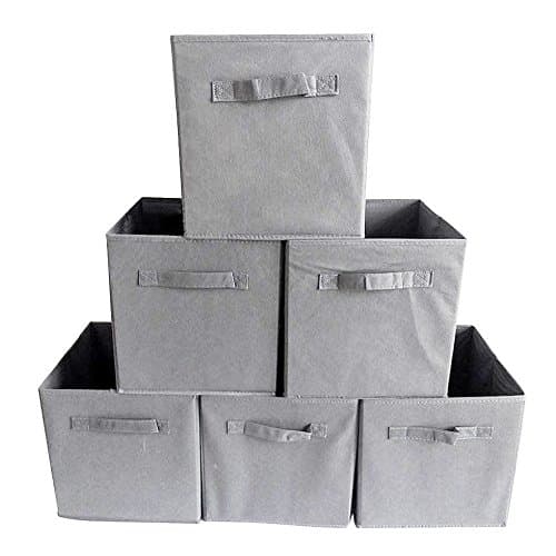 SavingPlus 6XGrey Foldable Storage Collapsible Box Home Clothes Organizer Fabric Cube…