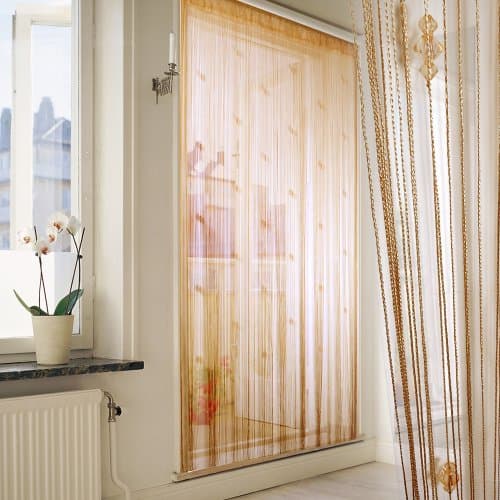 String New "Sparkle" Light Brown Beaded Fly Insect Door Curtain Screen 100 x 200cm (Light Brown)