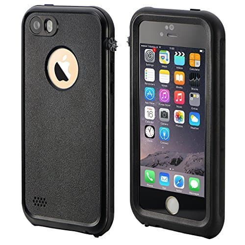 Waterproof iPhone 5S Case, eFond Waterproof iPhone SE Case IP68 Certified Shockproof Durable Slim Fit Full-Sealed Hard Cover with Touch ID Snow Dust Dirty Proof Case for iPhone 5 5S SE [Black]