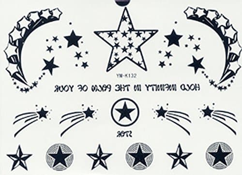 Look like real long last temporary tattoos different black and white star designs