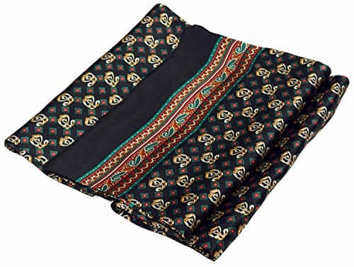Black Brown Squares Printed Double Layer Long Pure Silk Scarf